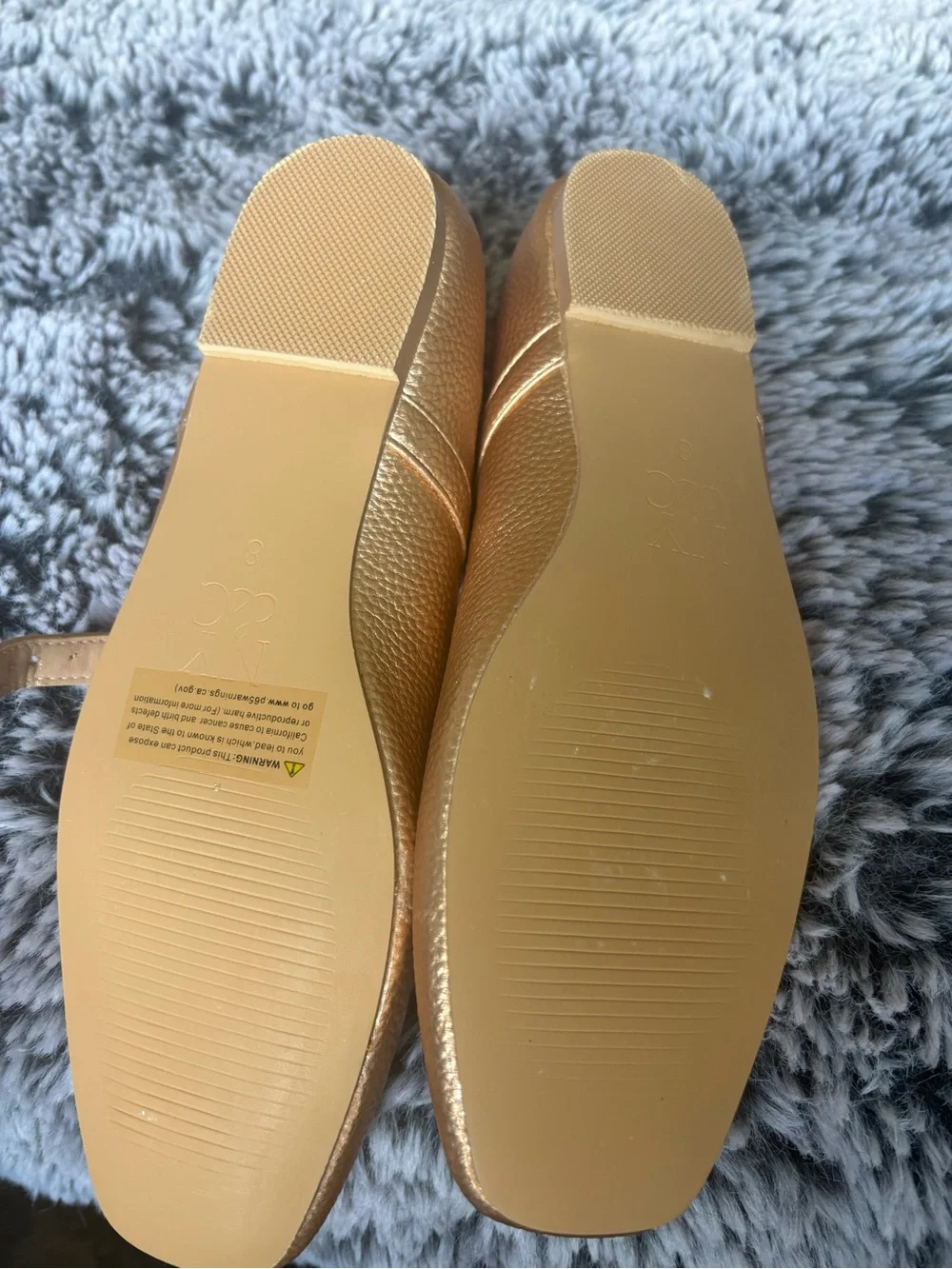 New York & Company Girls Gold Mary Jane Flats